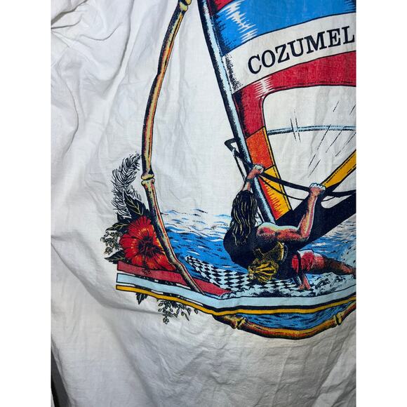 Vintage Tropical Touch Hoodie Cozumel Wind Surfing Surf Windbreaker M - Picture 10 of 14